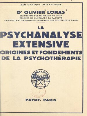 cover image of La psychanalyse extensive